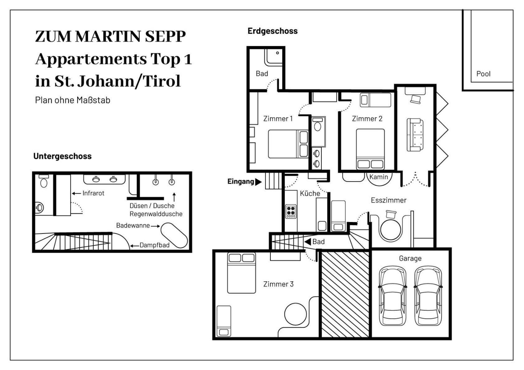 Zum Martin Sepp Appartements Im Martinshof Sankt Johann in Tirol Eksteriør bilde